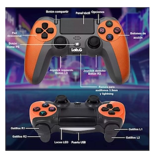 Foto 3 | Control Inalámbrico Lab.g Mando Compatible Con Para Play Station 4 Naranja Negro