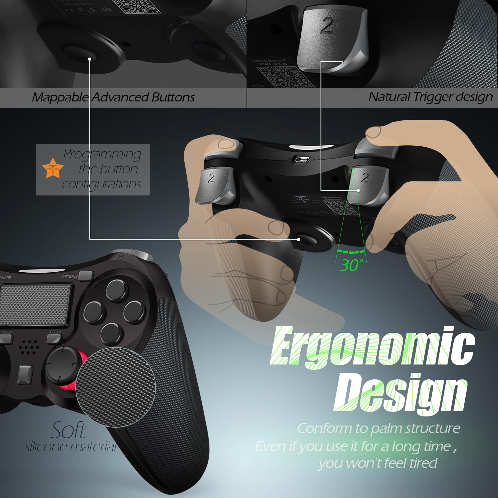 Foto 8 pulgar | Mando Inalámbrico Terios 5s Para Ps4/ps4 Pro/ps4 Slim - Negro - Venta Internacional.