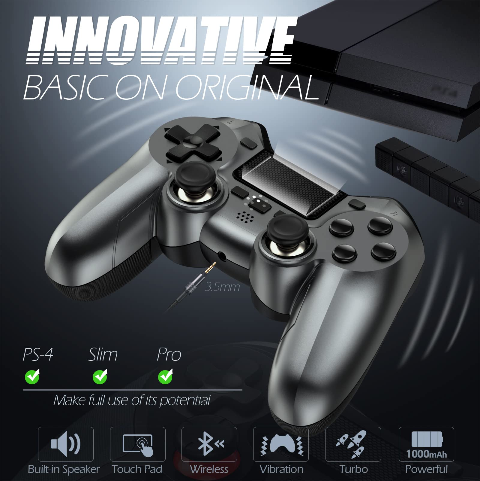 Foto 3 pulgar | Controlador De Juegos Terios Pro Wireless Para Ps4 Pro/slim, Pc - Venta Internacional.