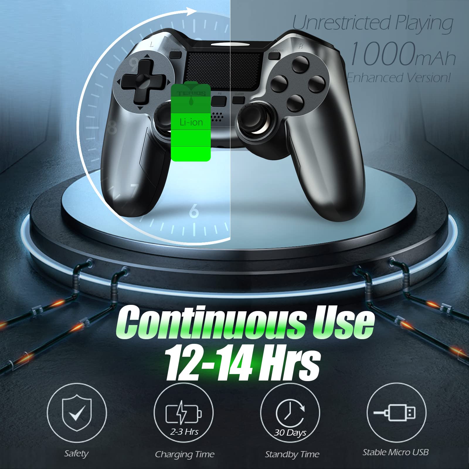 Foto 7 pulgar | Controlador De Juegos Terios Pro Wireless Para Ps4 Pro/slim, Pc - Venta Internacional.