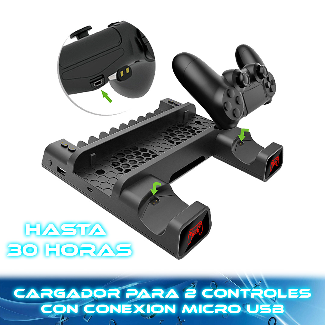 Foto 5 pulgar | Estación de Carga Multifuncional Doble para PlayStation 4