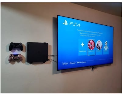 Foto 2 | Base Soporte Consola Ps4 Slim De Pared + 2 Bases Control Ps4