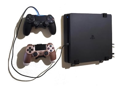 Foto 3 | Base Soporte Consola Ps4 Slim De Pared + 2 Bases Control Ps4