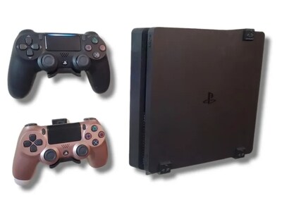 Foto 5 | Base Soporte Consola Ps4 Slim De Pared + 2 Bases Control Ps4