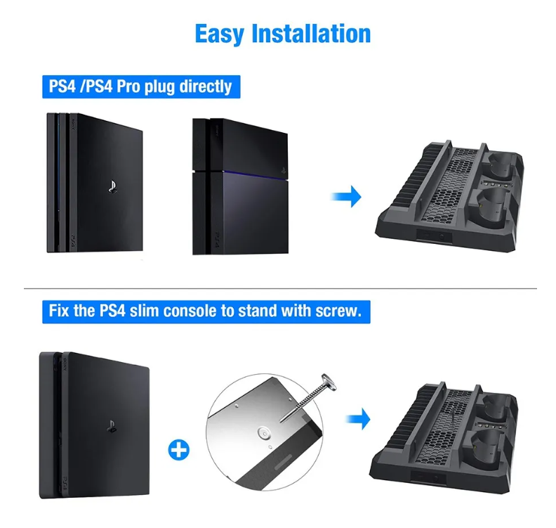 Foto 5 | Base Vertical Enfriadora Cargador Controles Ps4 Slim Y Pro