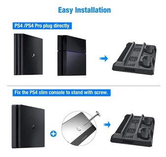 Foto 5 | Base Vertical Enfriadora Cargador Controles Ps4 Slim Y Pro