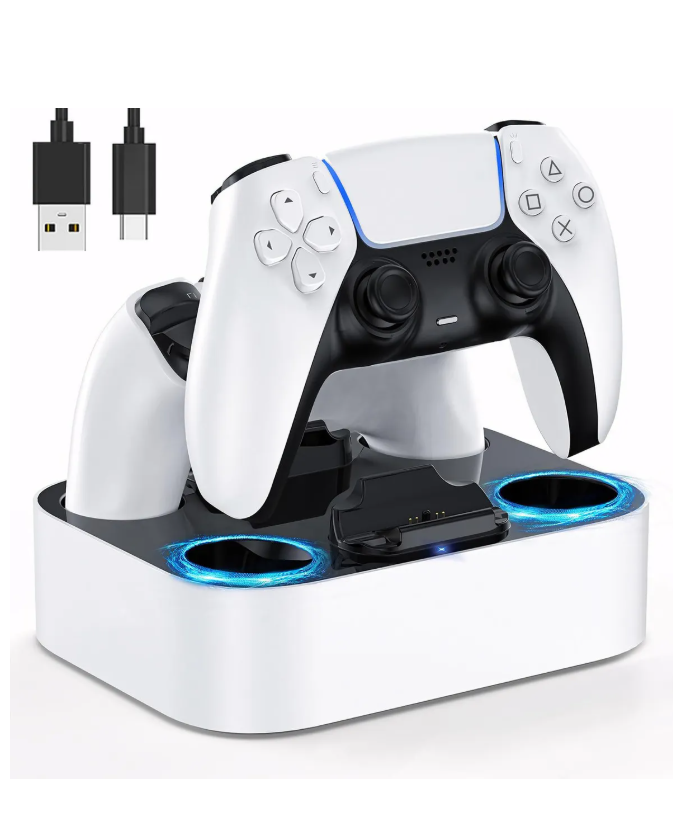 Cargador Para Controles De Ps5 Dualsense  Estacion De Carga Dual Para Controles De Playstation 5 Con Indicador Led Y Ba