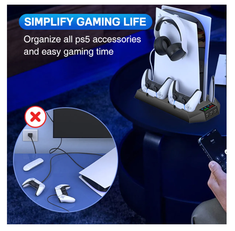 Foto 3 pulgar | Soporte De Cargador Cooler Controller Para Ps5/ps5 Slim