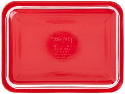 Foto 4 | Recipiente De Almacenamiento De Alimentos Pyrex De 3 Tazas Rectangular Con Tapa, Rojo - Venta Internacional.