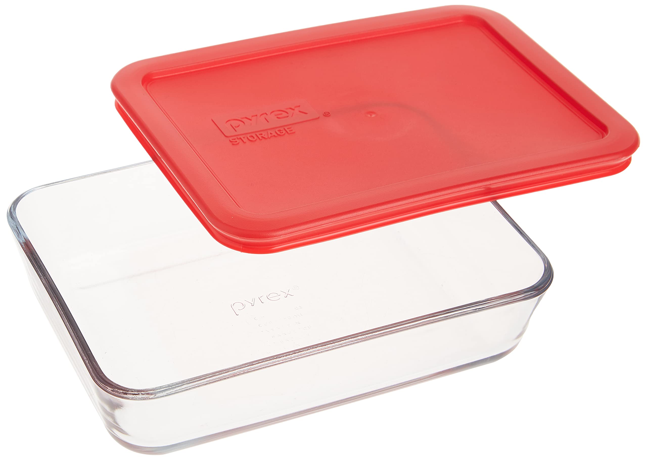 Foto 5 | Recipiente De Almacenamiento De Alimentos Pyrex De 3 Tazas Rectangular Con Tapa, Rojo - Venta Internacional.