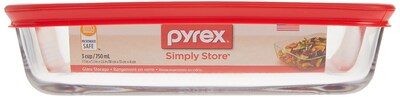 Foto 7 | Recipiente De Almacenamiento De Alimentos Pyrex De 3 Tazas Rectangular Con Tapa, Rojo - Venta Internacional.