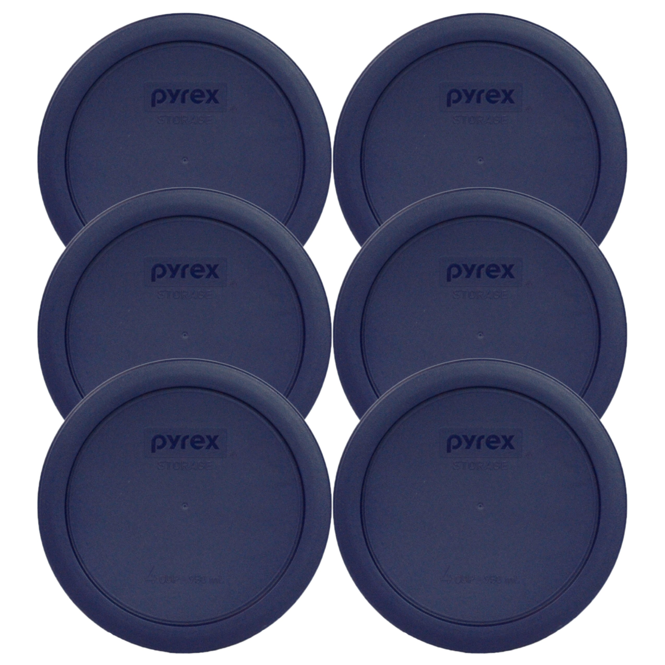 Tapa De Almacenamiento De Alimentos Pyrex 7201-pc, 4 Tazas, Plástico Azul Marino, X6 - Venta Internacional.