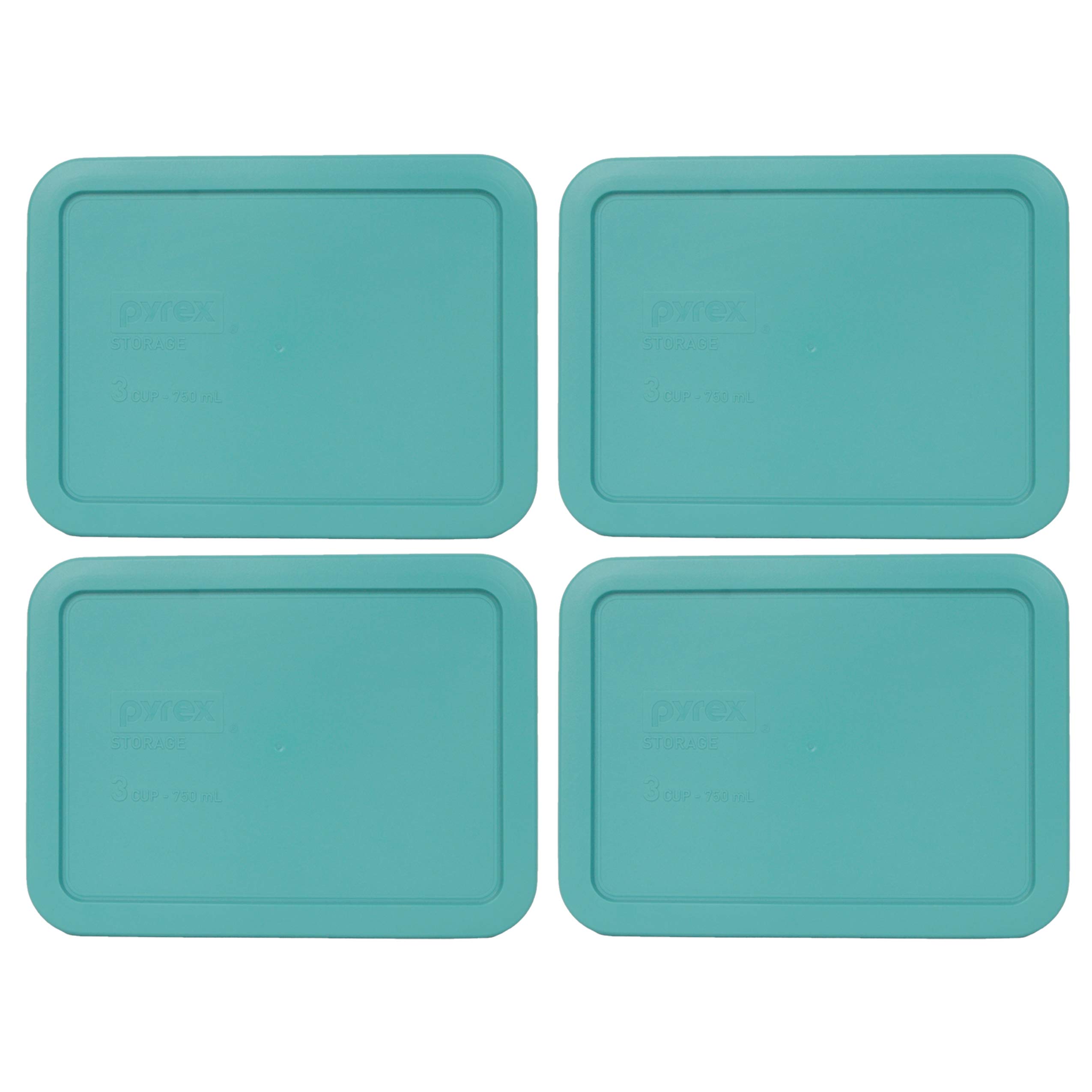 Foto 2 pulgar | Tapa De Almacenamiento De Alimentos Pyrex 7210 Pc, 3 Tazas De Plástico Turquesa X4 - Venta Internacional.