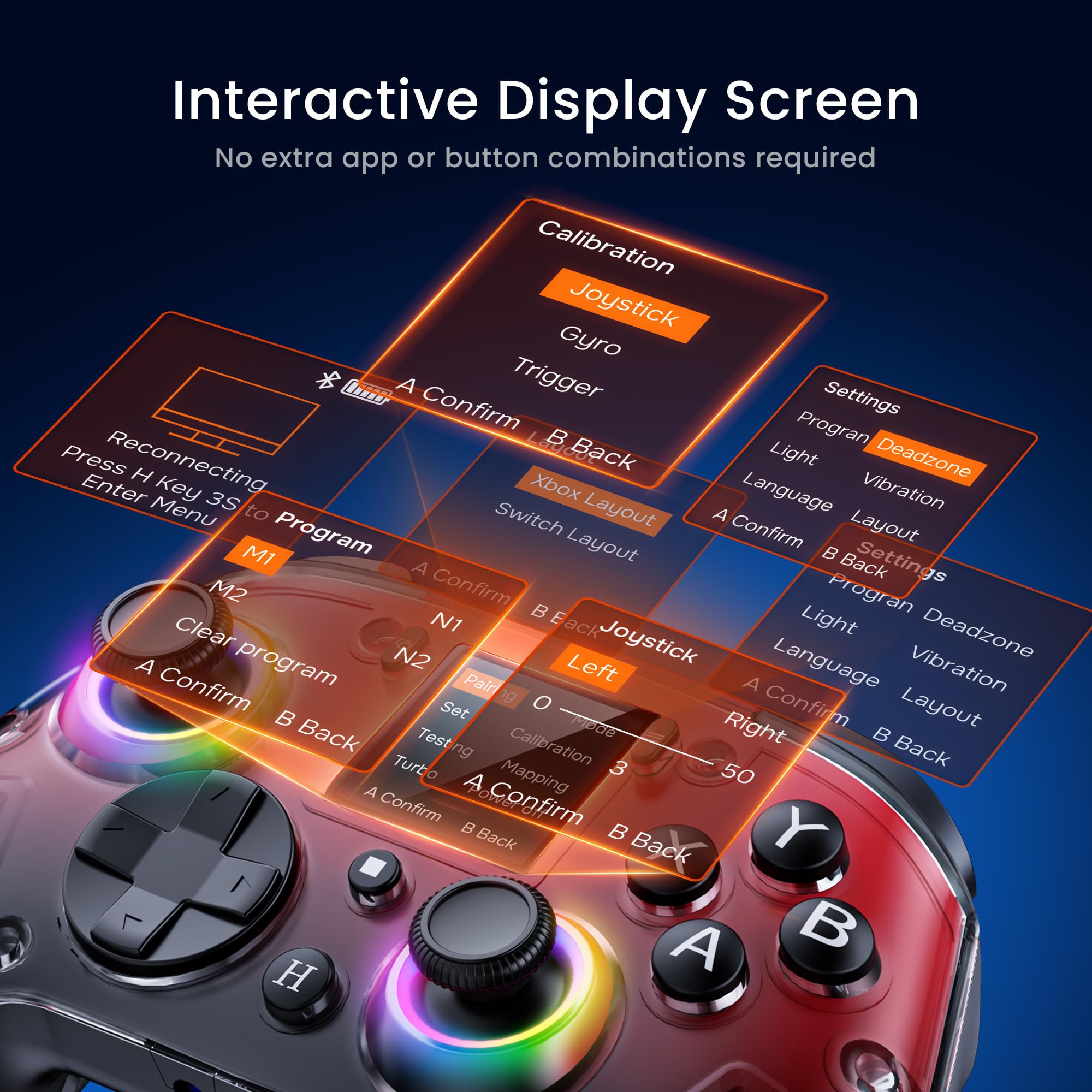 Foto 3 pulgar | Controlador De Juegos Inalámbrico Gusgu G7 Con Pantalla Interactiva - Venta Internacional.