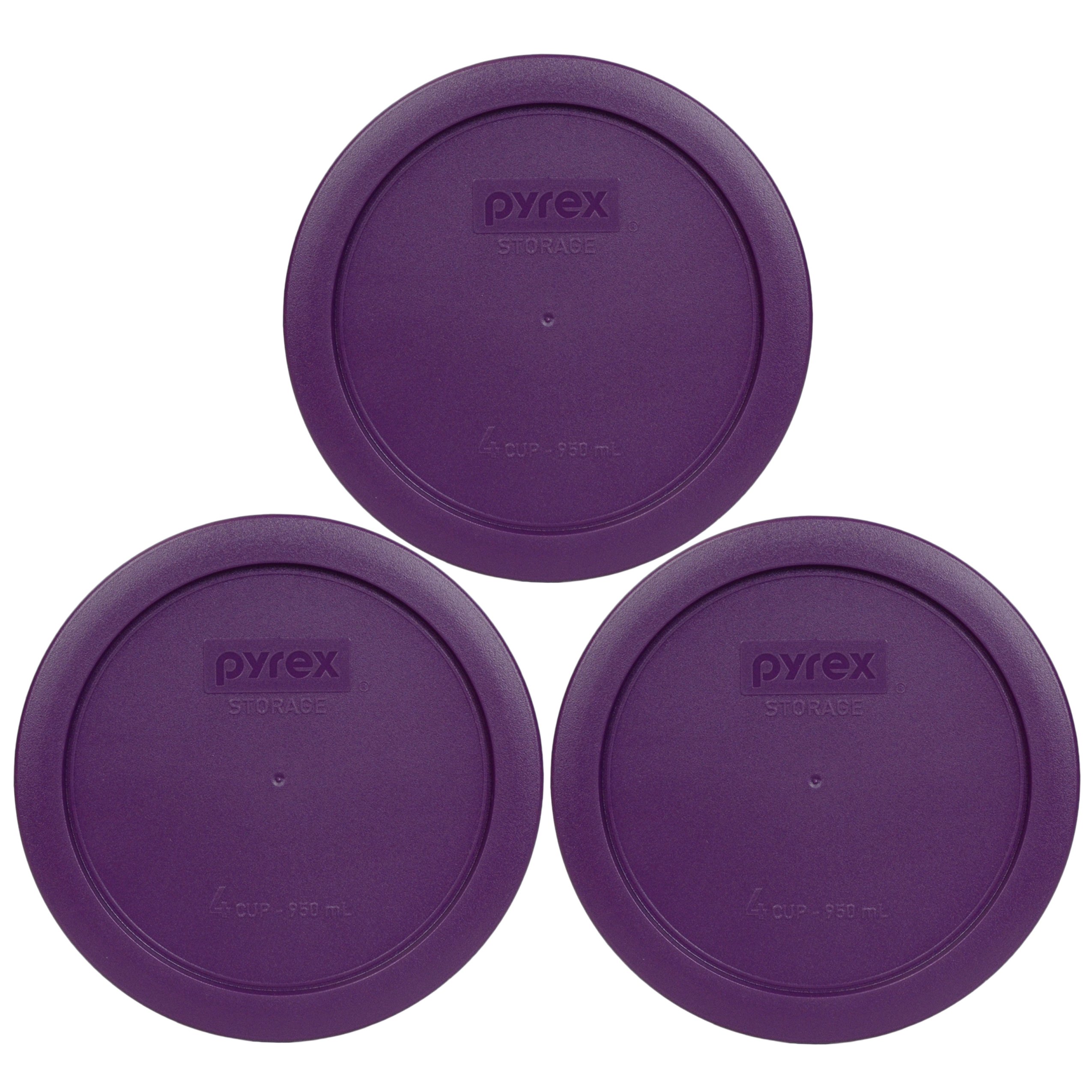 Foto 2 pulgar | Tapa De Almacenamiento De Alimentos Pyrex 7201-pc Para 4 Tazas  Color Morado (paquete De 3) - Venta Internacional.