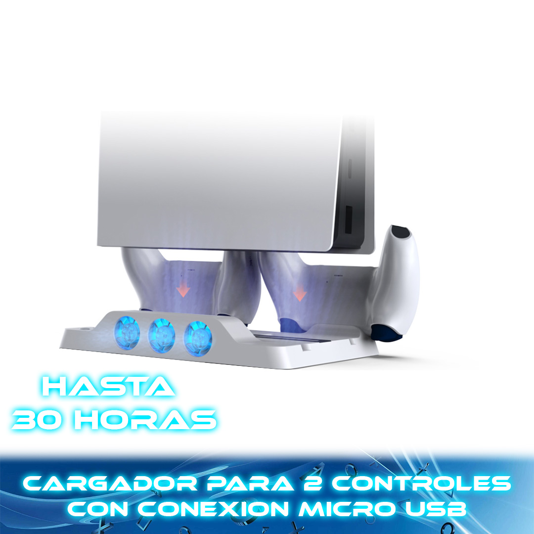 Foto 5 pulgar | Estación De Carga Multifuncional De Enfriamiento Doble Compatible Con Playstation 5