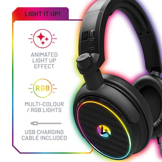 Foto 4 | Audífonos Gamer 4gamers C6-100 Led Headset: Para Ps4/ps5, Xbox, Switch, Pc - Negro/rgb