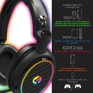 Foto 5 | Audífonos Gamer 4gamers C6-100 Led Headset: Para Ps4/ps5, Xbox, Switch, Pc - Negro/rgb