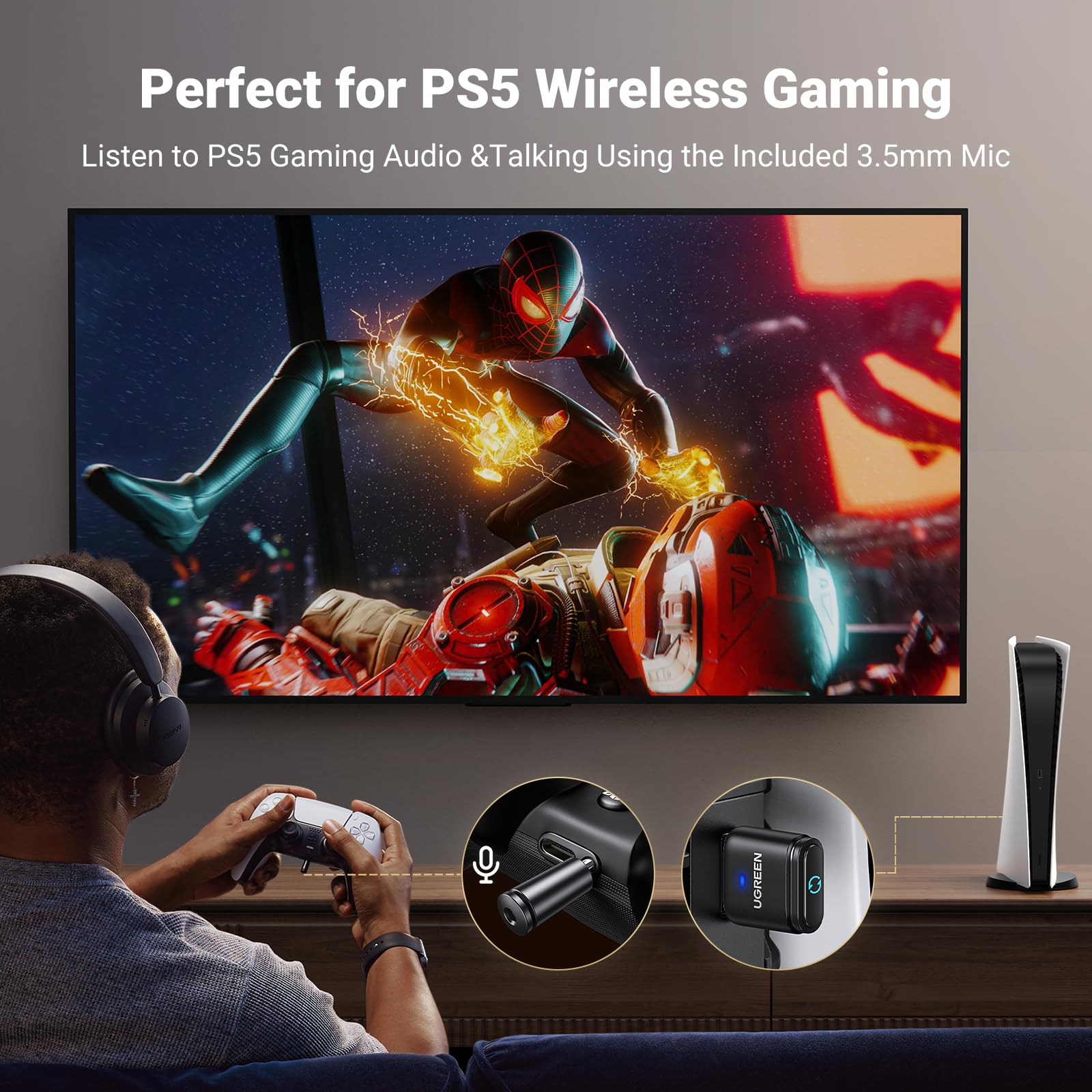 Foto 4 pulgar | Adaptador Bluetooth 5.3 Ugreen C81 Para Ps5 Con Aptx - Negro - Venta Internacional.