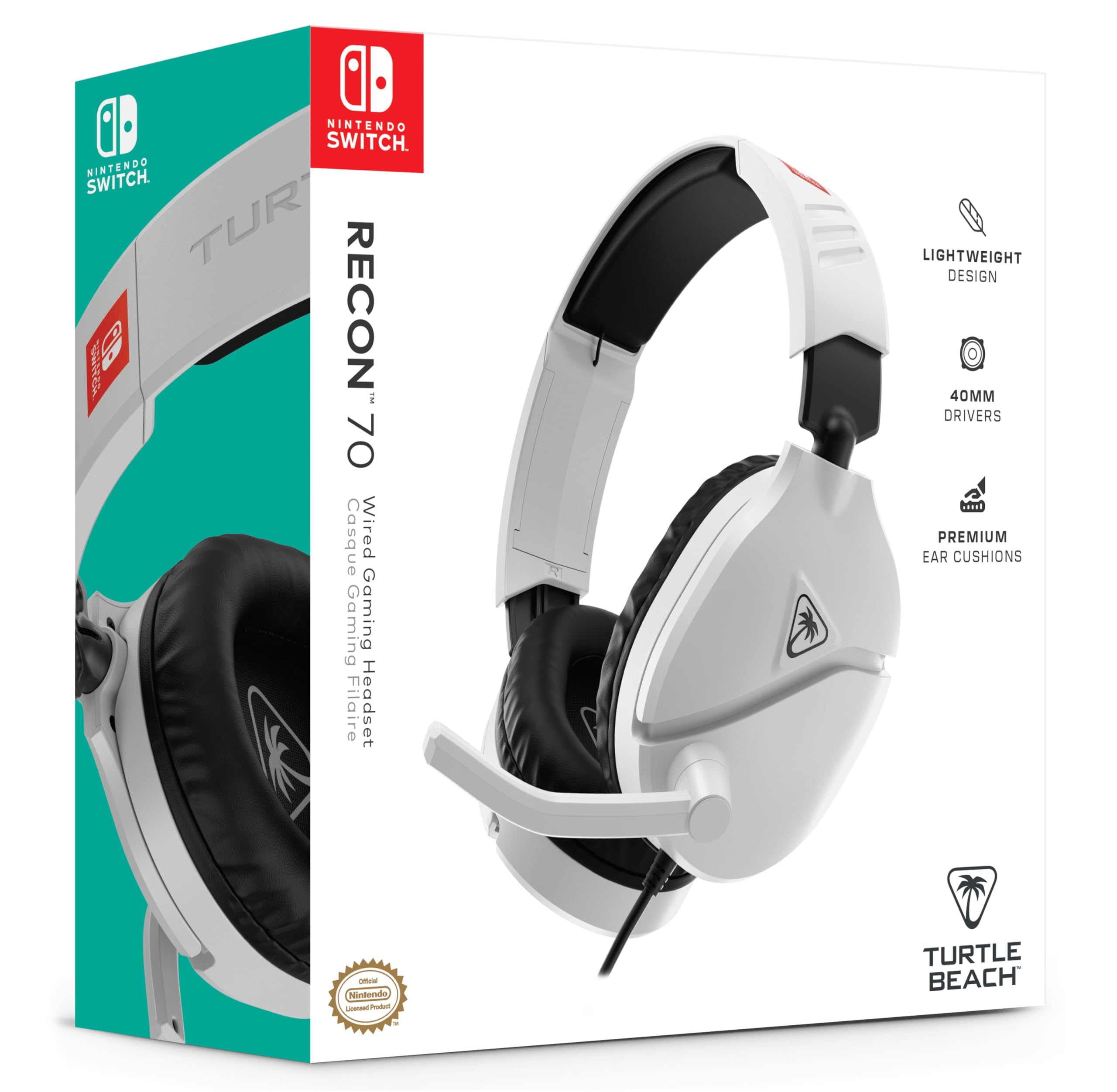 Foto 6 pulgar | Auriculares Con Cable Para Juegos Turtle Beach Recon 70 Con Licencia Oficial Para Nintendo Switch, N - Venta Internac
