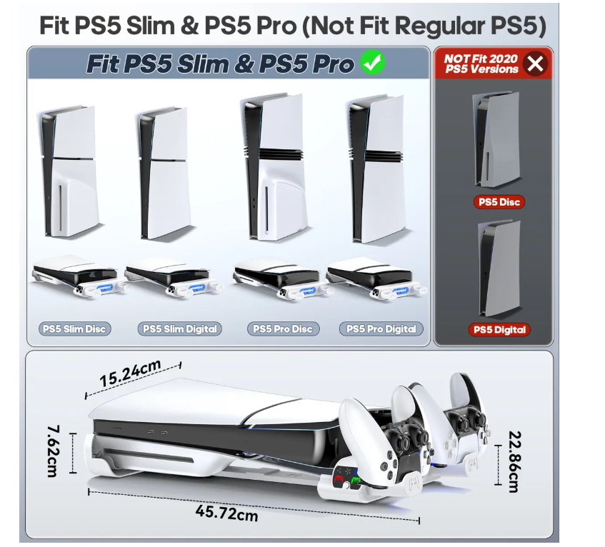 Foto 4 pulgar | Soporte Horizontal De Cargador Enfriador Para Ps5 Slim