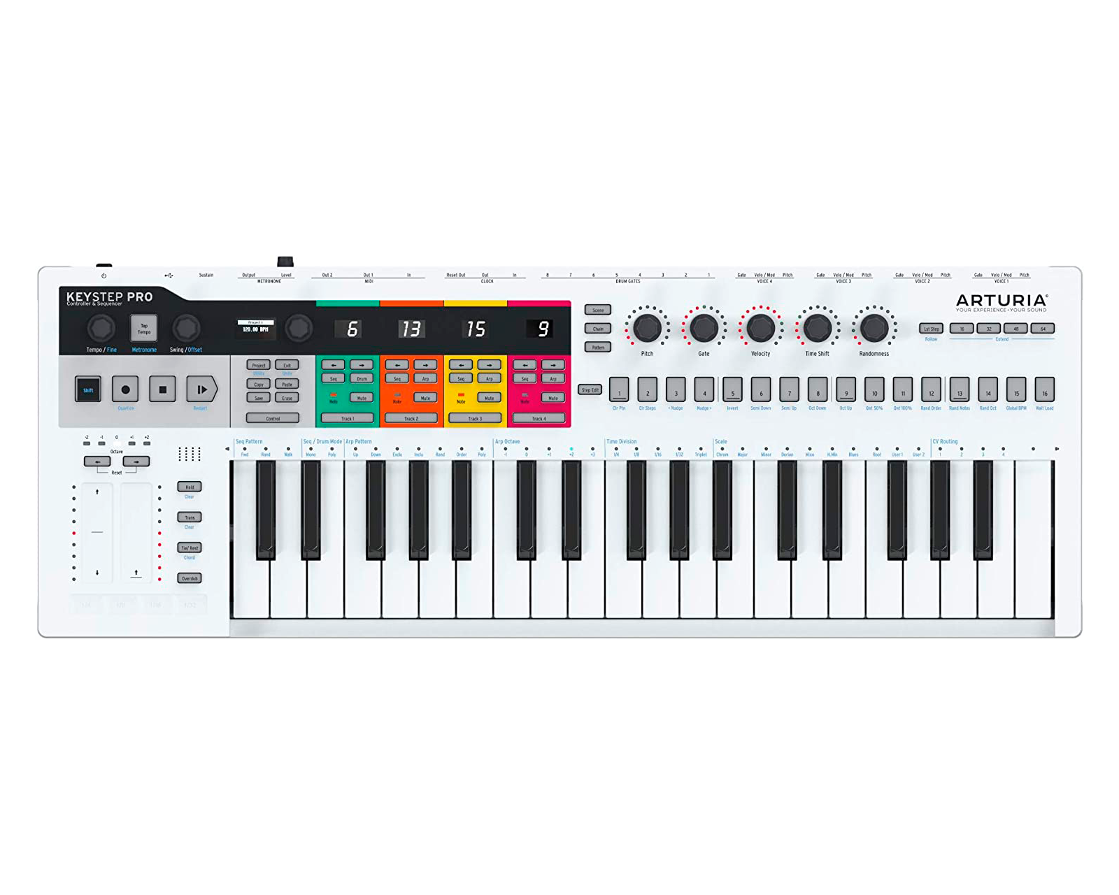 Controlador Secuenciador Midi Usb Arturia Keystep Pro color Blanco