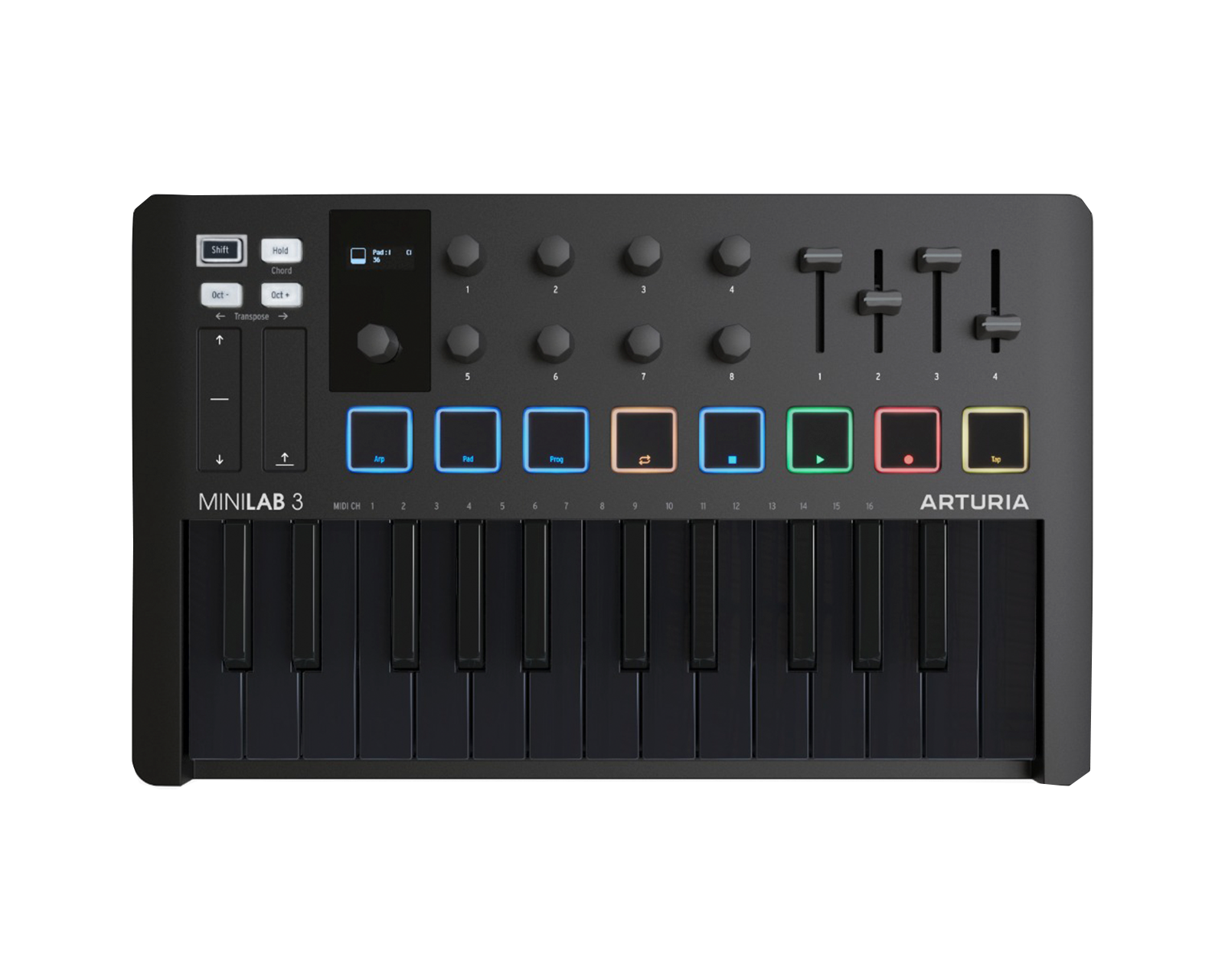 Controlador Arturia Minilab 3 Deep Black  Color Negro