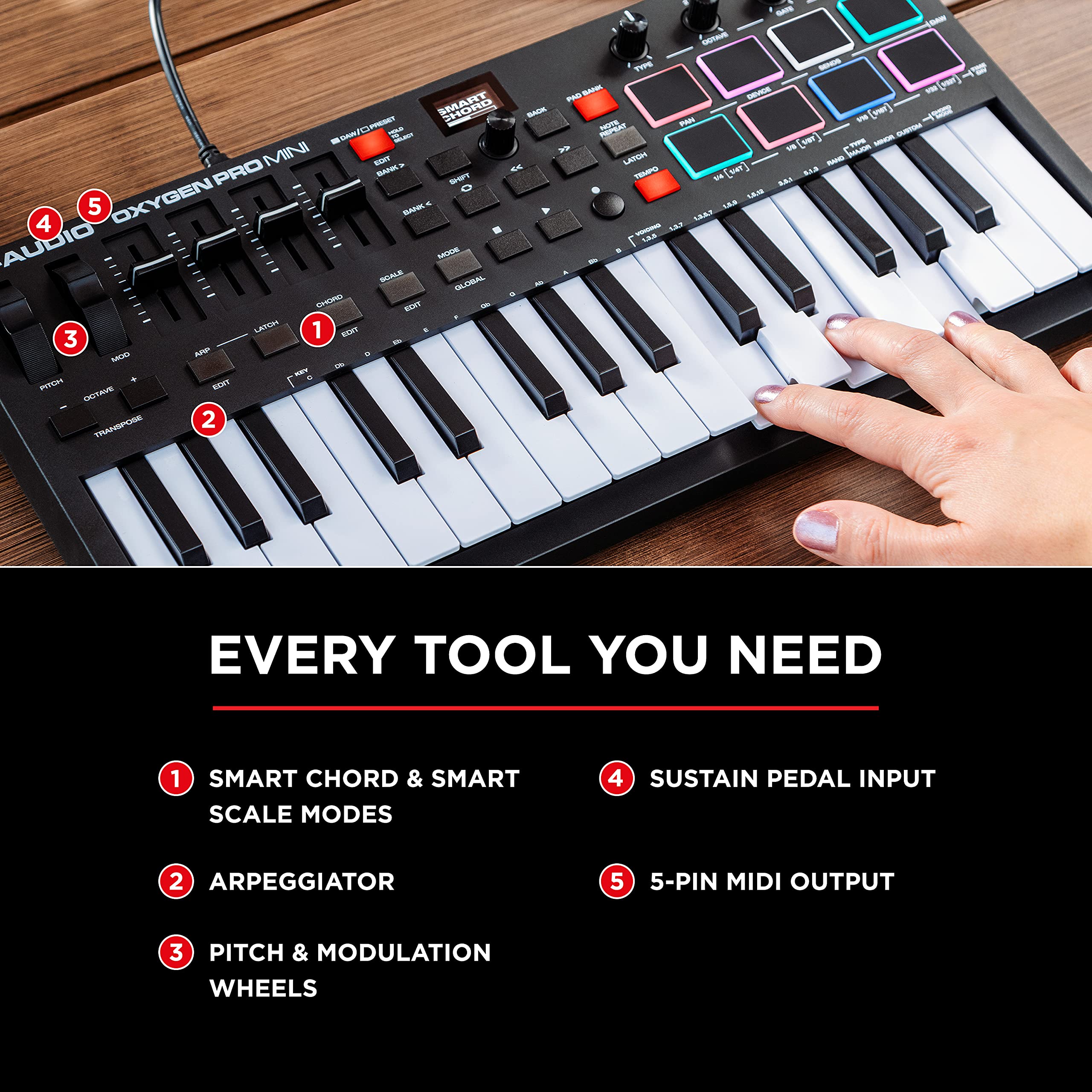 Foto 6 | Controlador De Teclado Midi M-audio Oxygen Pro Mini De 32 Teclas - Venta Internacional.