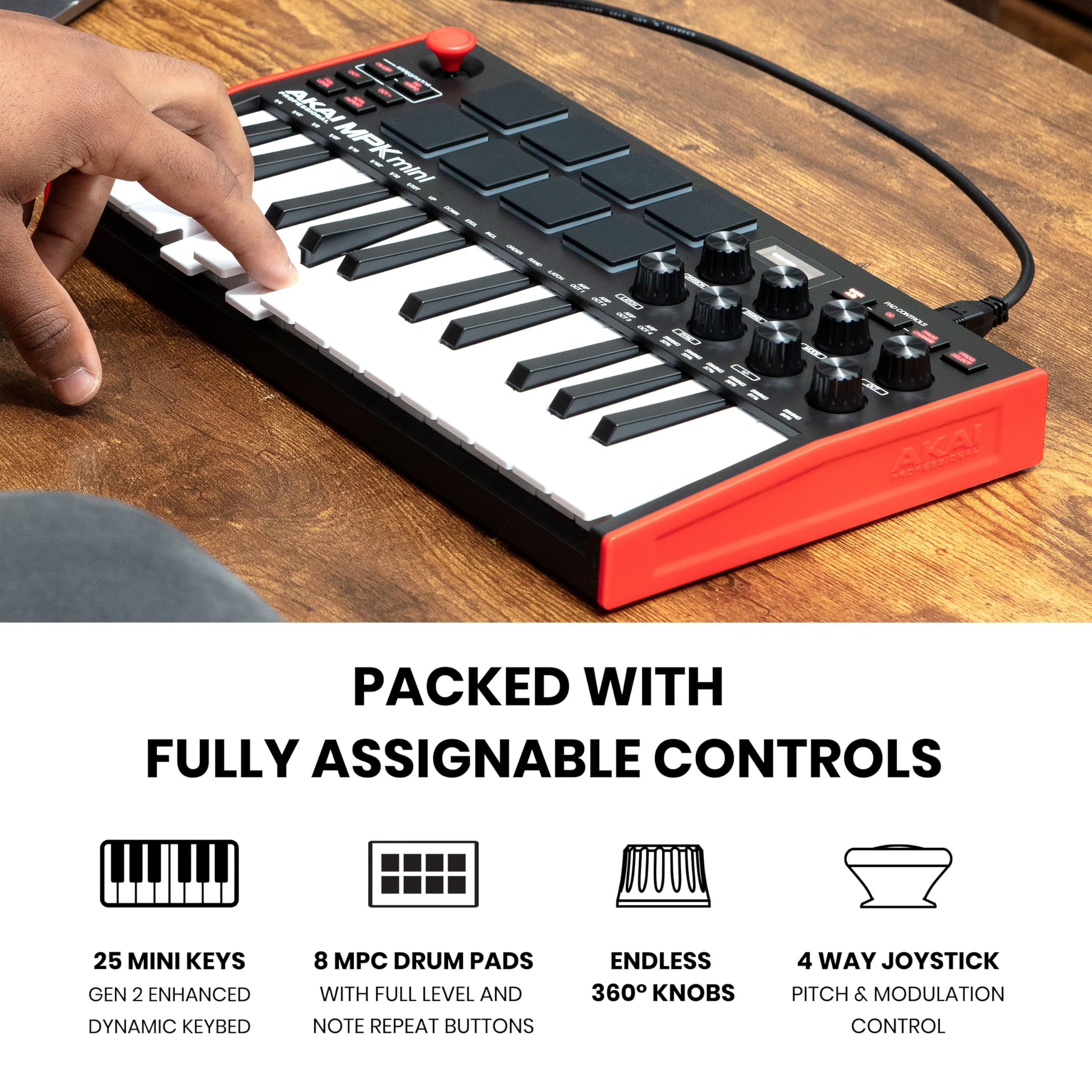 Foto 3 | Controlador De Teclado Usb Midi Akai Professional Mpk Mini Mk3 - Venta Internacional.