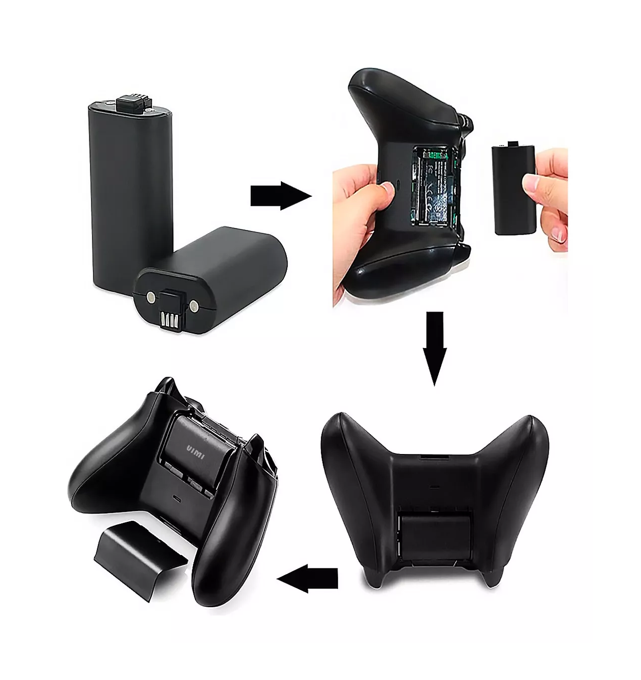 Foto 2 | Kit Cargador Y 2 Baterías Recargable Para Xbox One Serie X/s Negro