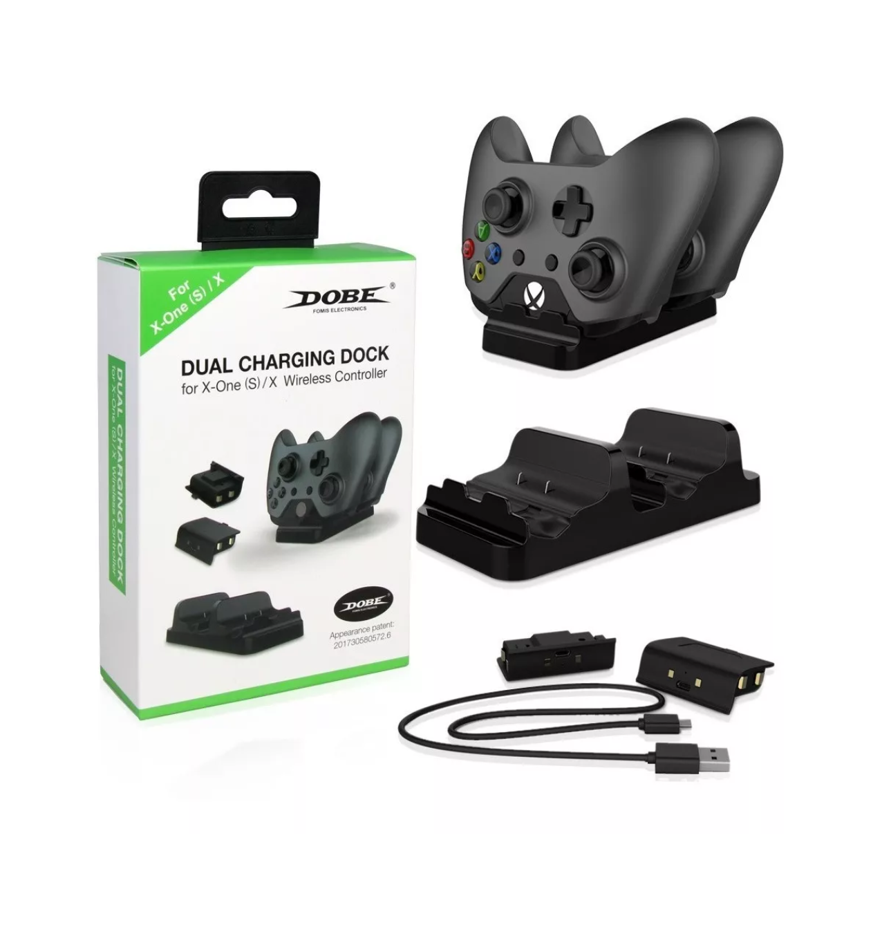 Foto 3 pulgar | Carga Y Juega Base Cargadora Doble Para Controles Xbox Negro