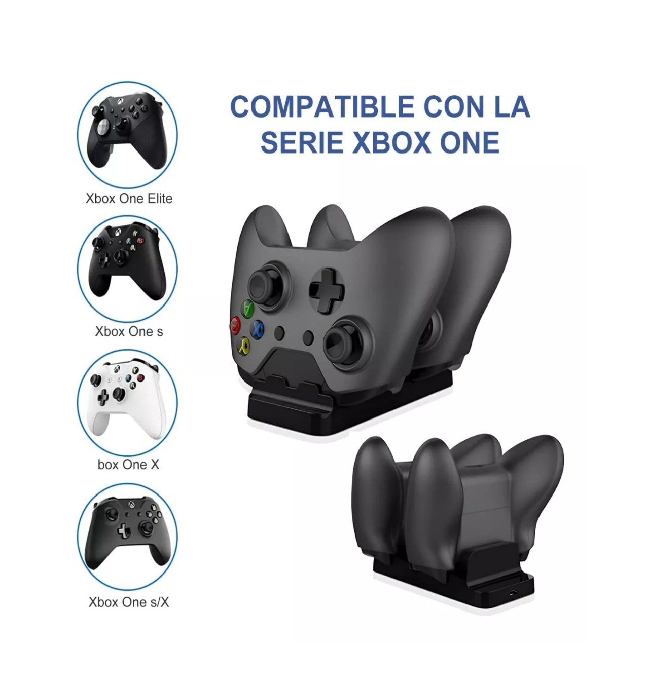 Foto 4 pulgar | Carga Y Juega Base Cargadora Doble Para Controles Xbox Negro