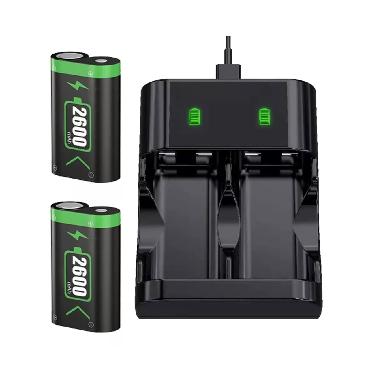 Foto 2 pulgar | Batería Recargable para Mando Xbox One/s/x/elite 2x2600mah Negro