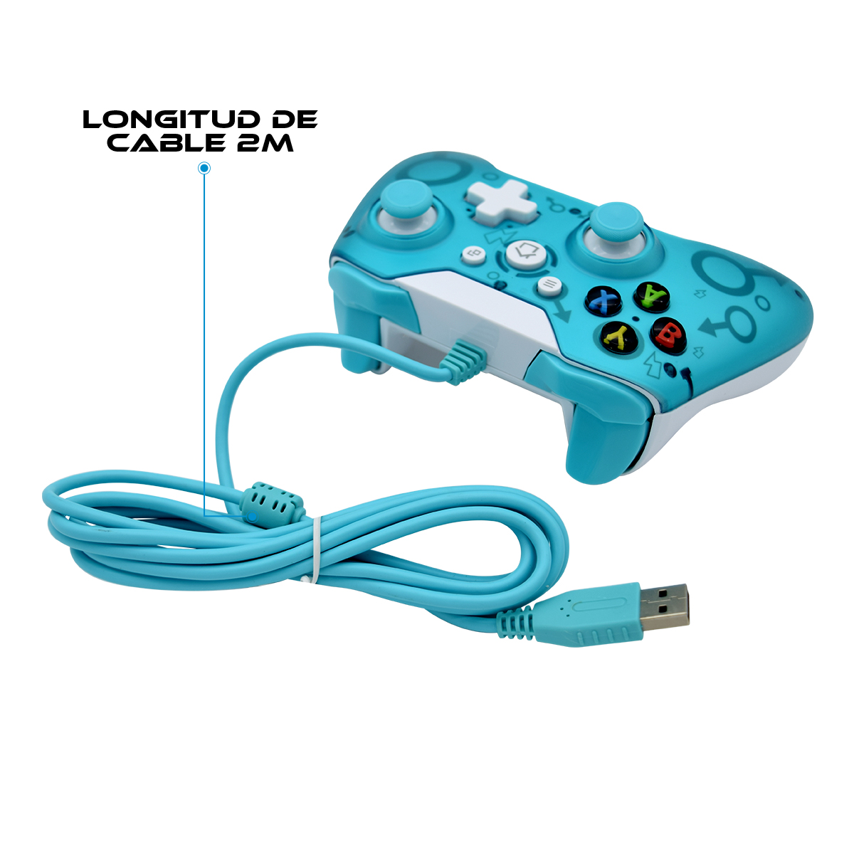 Foto 3 pulgar | Control Alámbrico Virtual Zone VZ-ONE-CAT color Azul Compatible con Xbox One