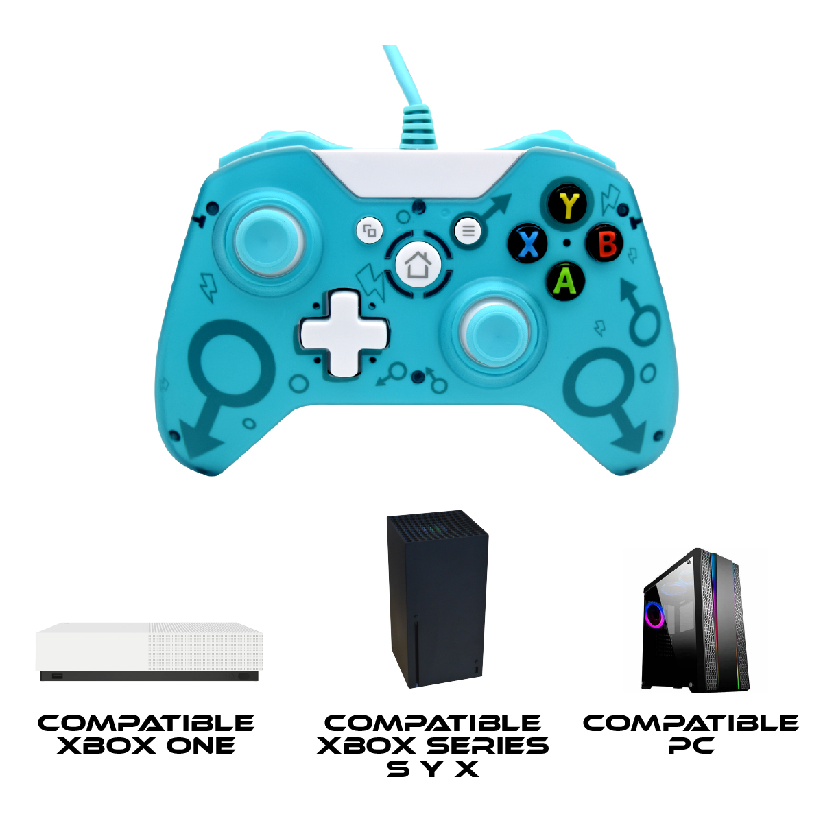 Foto 6 | Control Alámbrico Virtual Zone VZ-ONE-CAT color Azul Compatible con Xbox One