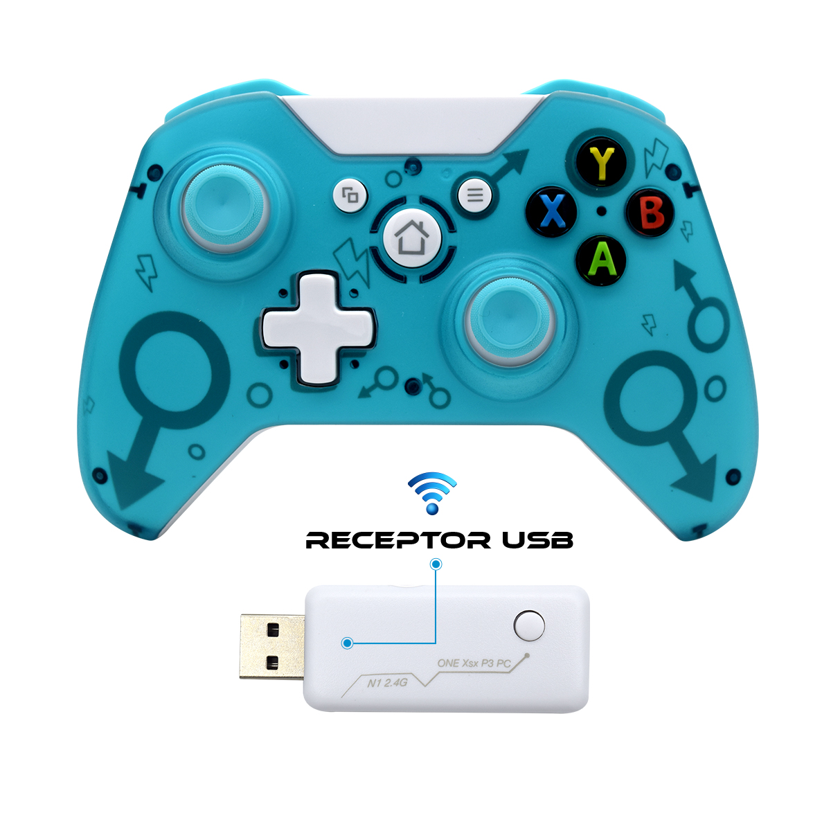 Foto 4 pulgar | Control Inalámbrico Recargable Virtual Zone VZ-ONE-CIT color Azul Compatible con Xbox One