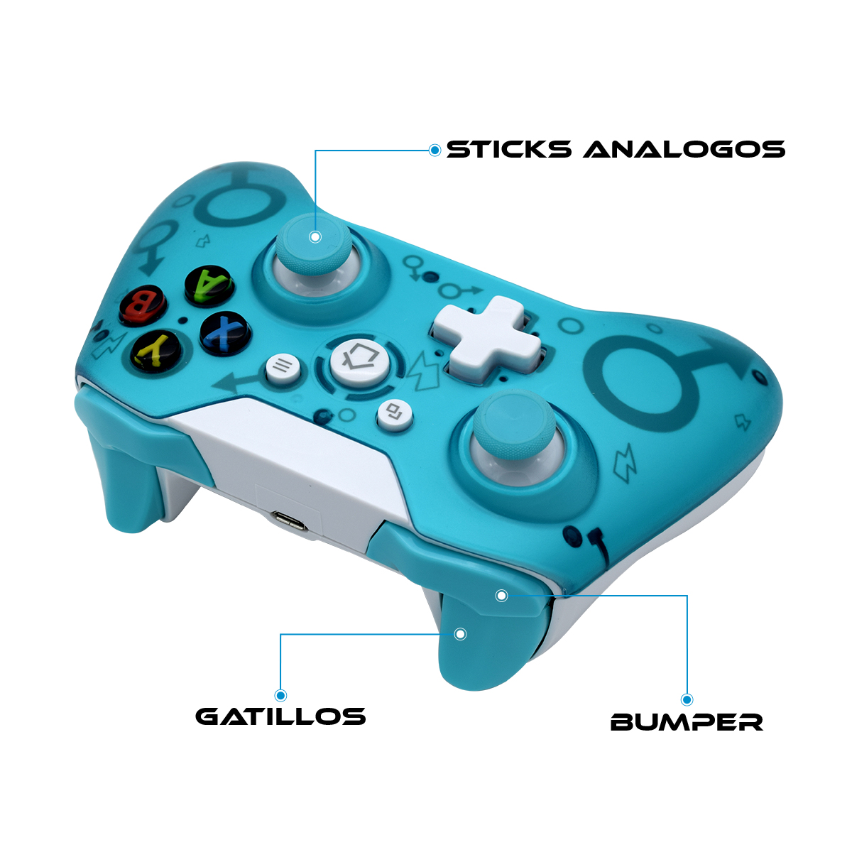 Foto 6 pulgar | Control Inalámbrico Recargable Virtual Zone VZ-ONE-CIT color Azul Compatible con Xbox One
