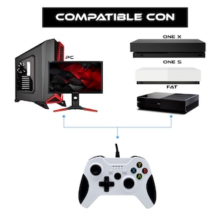 Foto 2 | Control Alambrico Blanco Compatible Con Xbox One