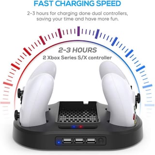 Foto 3 | Estación De Carga Para Xbox Series S Con 3 Concentradores Usb Y Ventilador - Venta Internacional.