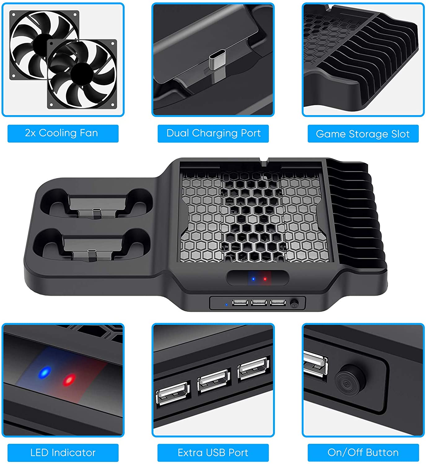 Soporte Vertical Con Ventilador De Refrigeración Para Xbox Series X/s - Venta Internacional.