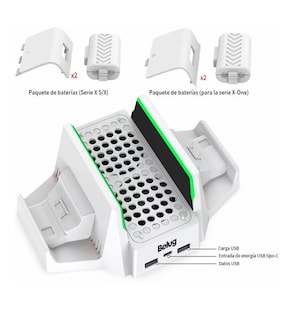 Foto 4 | Base de Ventilador Belug Xbox Series S Baterías Recargables Blanco