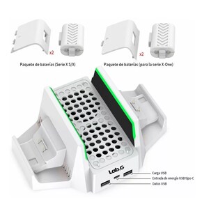 Foto 4 | Base de Ventilador Lab.g para Xbox Series S C/2 Baterías Recargables Blanco