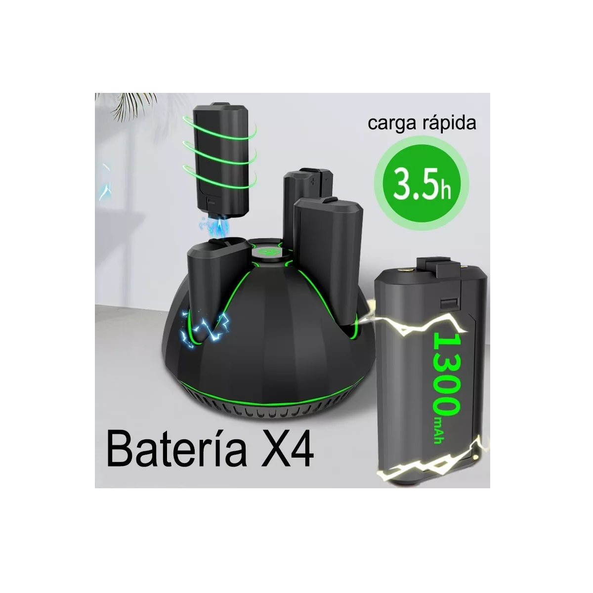 Foto 4 pulgar | Cargador Para Xbox One Y Xbox Series Con 4 Baterías Eo Safe Imports Esi-15085 Negro