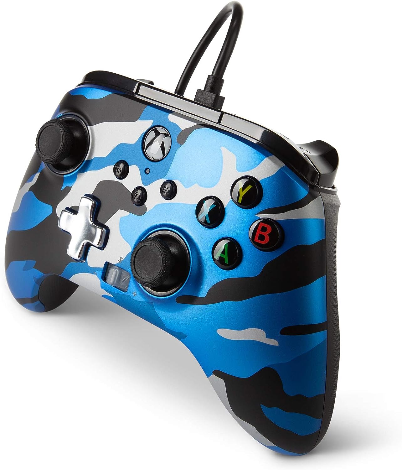 Foto 3 pulgar | Control Alámbrico Power A Metallic Blue Camo Xbox Series
