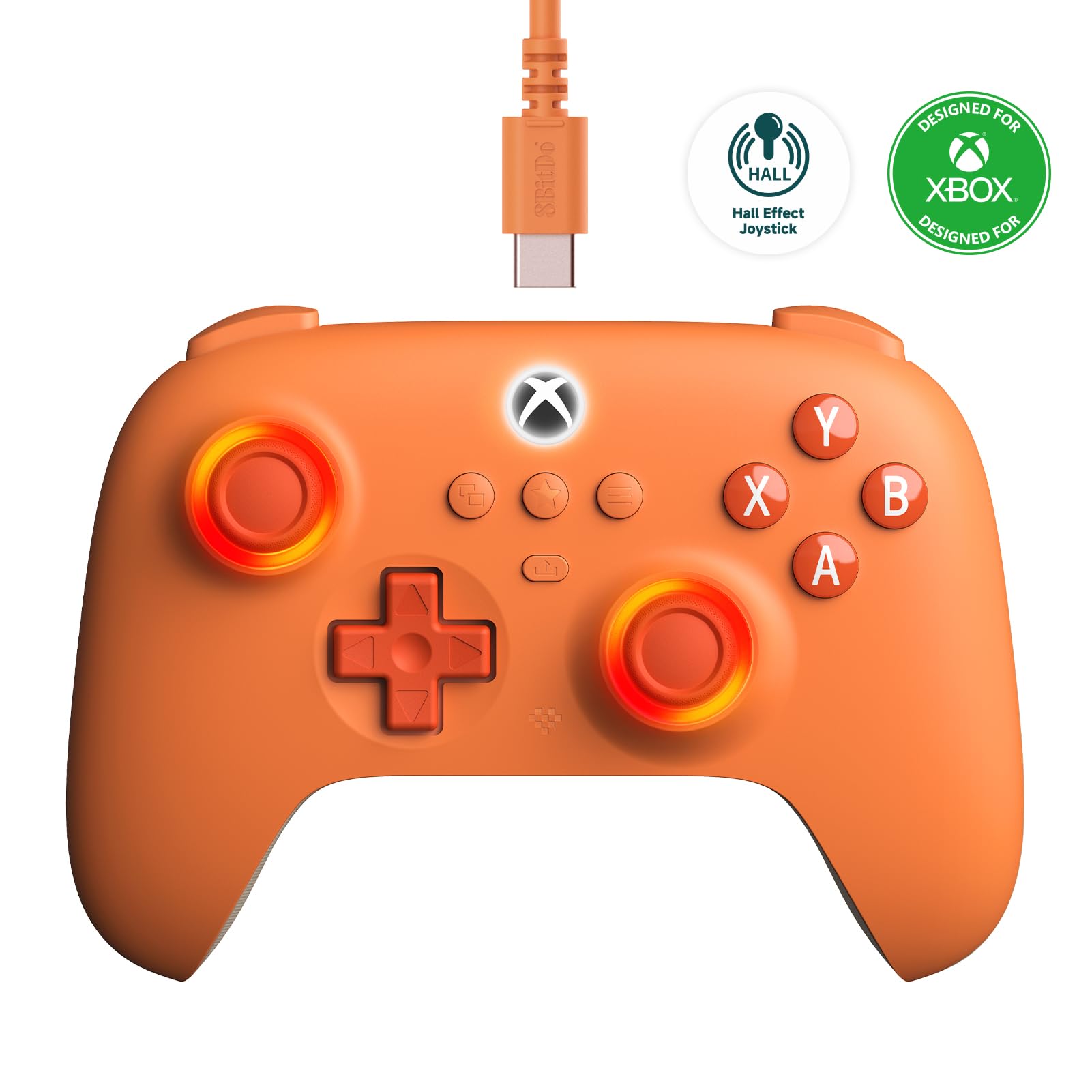 Control 8Bitdo Naranja Ultimate C con Cable Xbox Series X|S - One ...