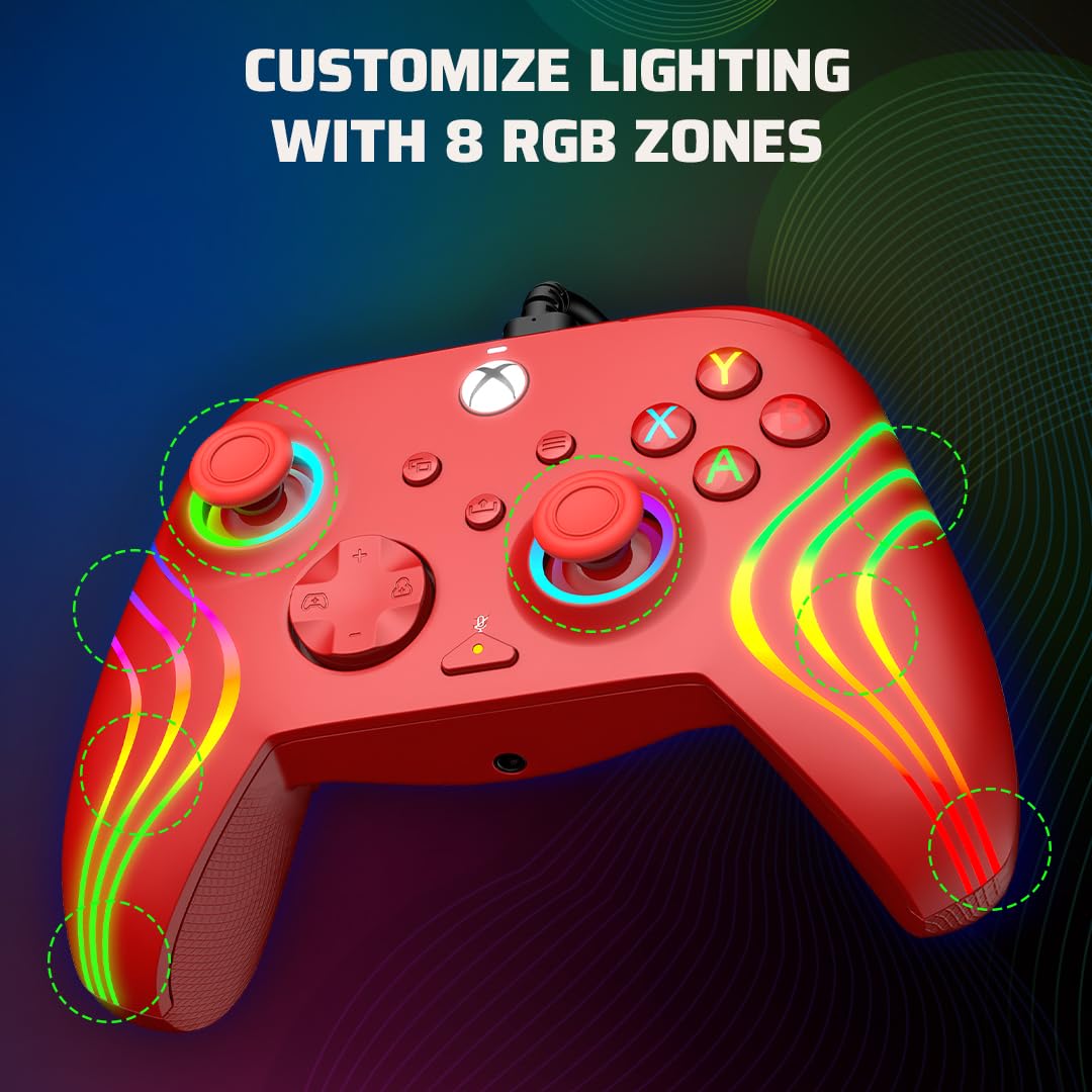 Foto 3 pulgar | Controlador Pdp Gaming Afterglow Wave Con Cable Para Xbox Series X|s, Rojo - Venta Internacional.