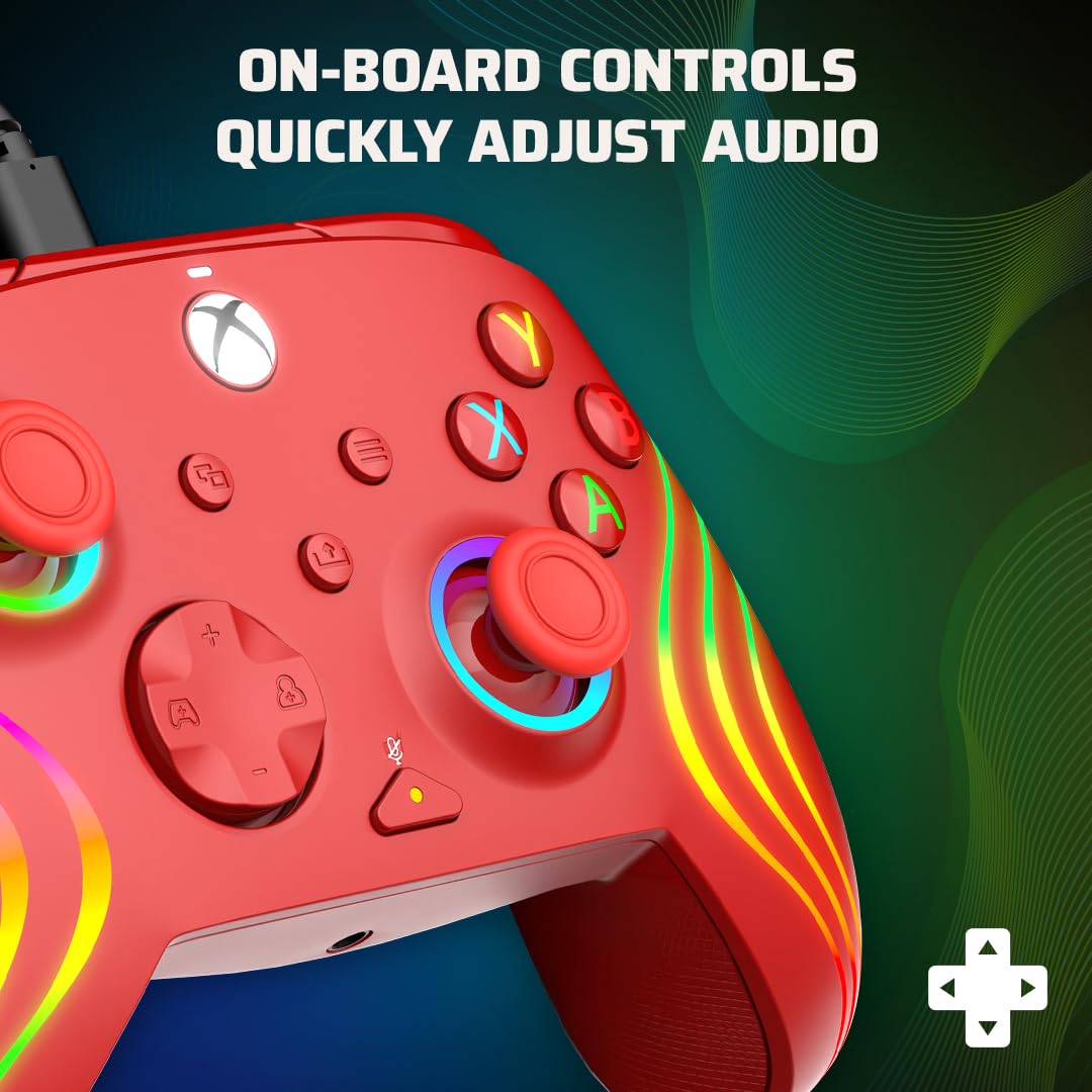 Foto 5 pulgar | Controlador Pdp Gaming Afterglow Wave Con Cable Para Xbox Series X|s, Rojo - Venta Internacional.