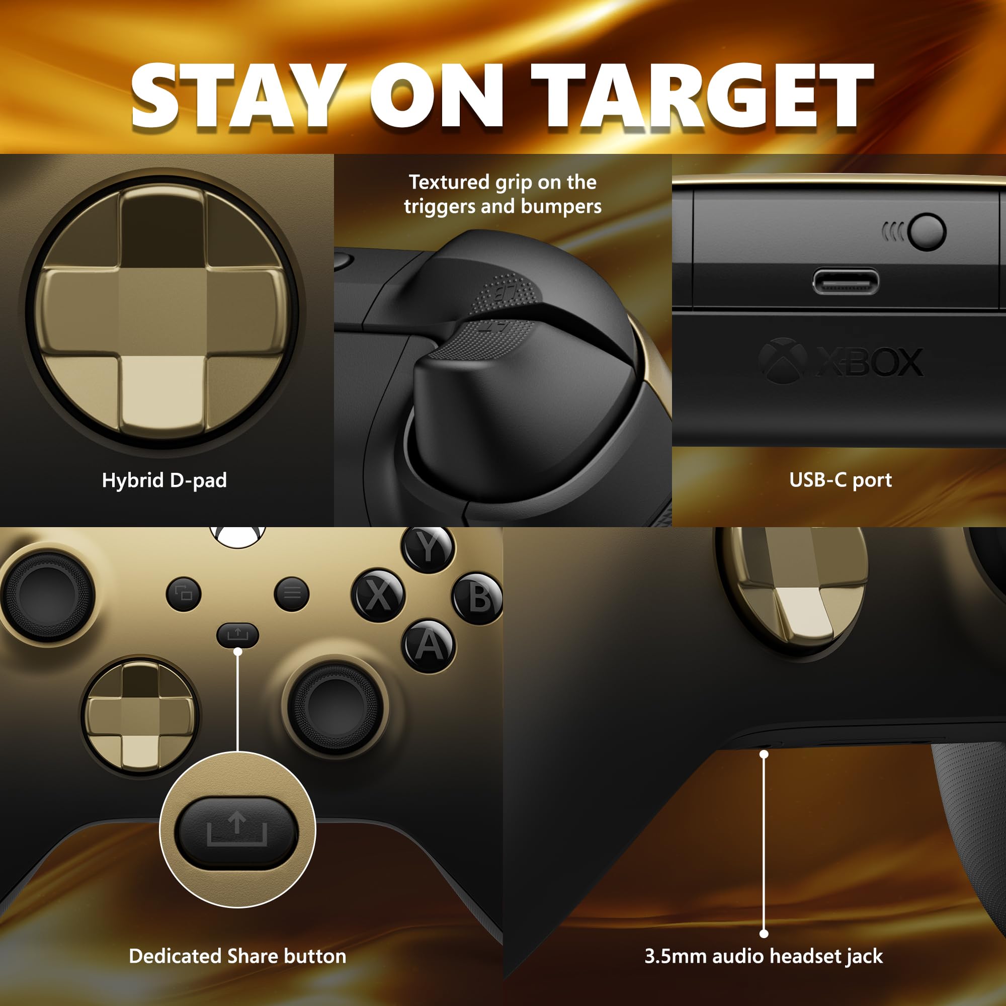 Foto 4 pulgar | Controlador de Juegos Inalámbrico Xbox Special Edition Gold Shadow - Venta Internacional