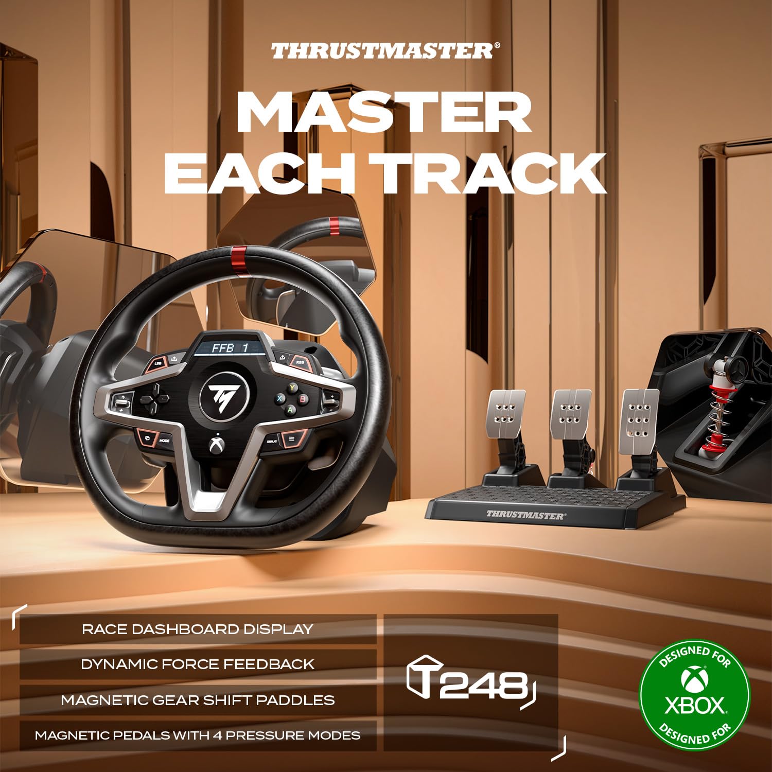 Foto 7 pulgar | Volante De Carreras Thrustmaster T248x Con Pedales Magnéticos - Venta Internacional.