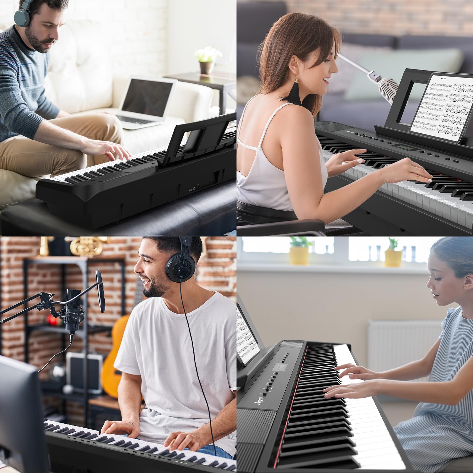 Foto 5 | Piano Digital Gaomon Con Martillo Pesado De 88 Teclas De Tamaño Completo - Venta Internacional.